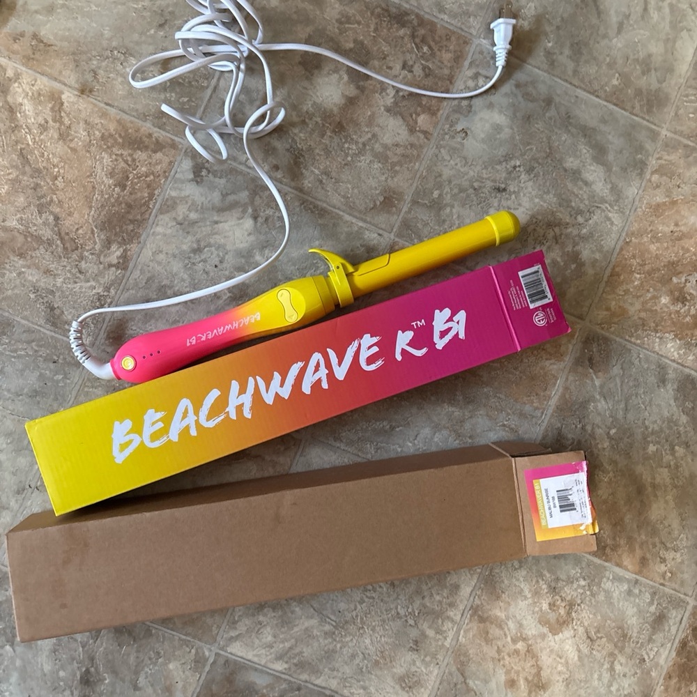 Yellow and Pink "beach waver" Hair Curler! yhemtj